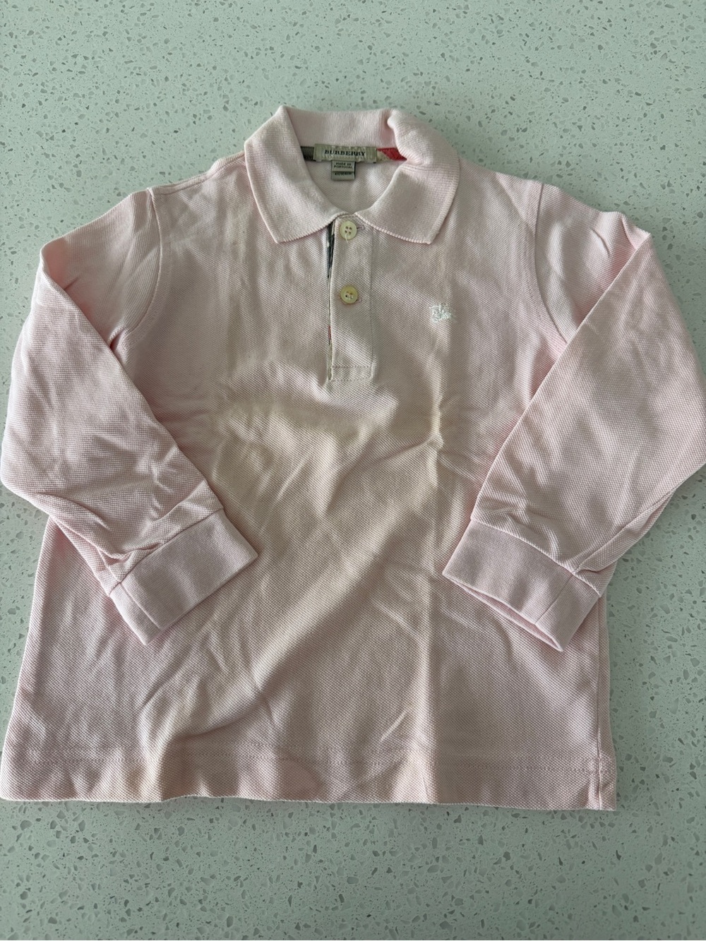 Burberry Kids Long-Sleeve Polo Shirt - Pale Pink